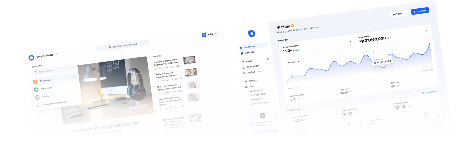 Buletin dashboard preview